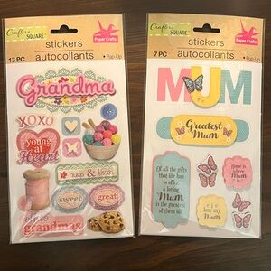 Colorful Scrapbooking Pop-Up Stickers Set - Grandma and Mum Theme